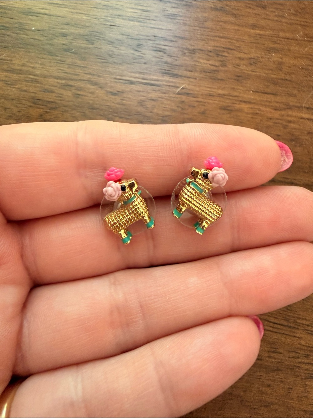Kate Spade Gold and Pink Penny the Piñata Stud Earrings - Women Jewelry